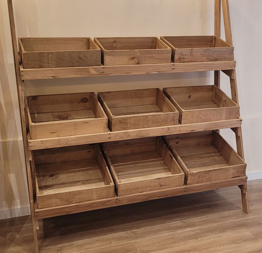 Expositor fruta con 9 cajas