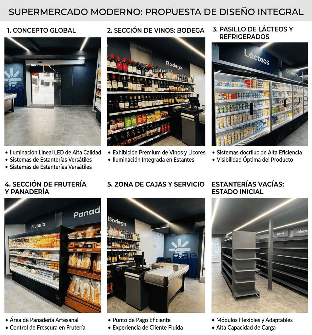 Estanterías para tienda de alimentación