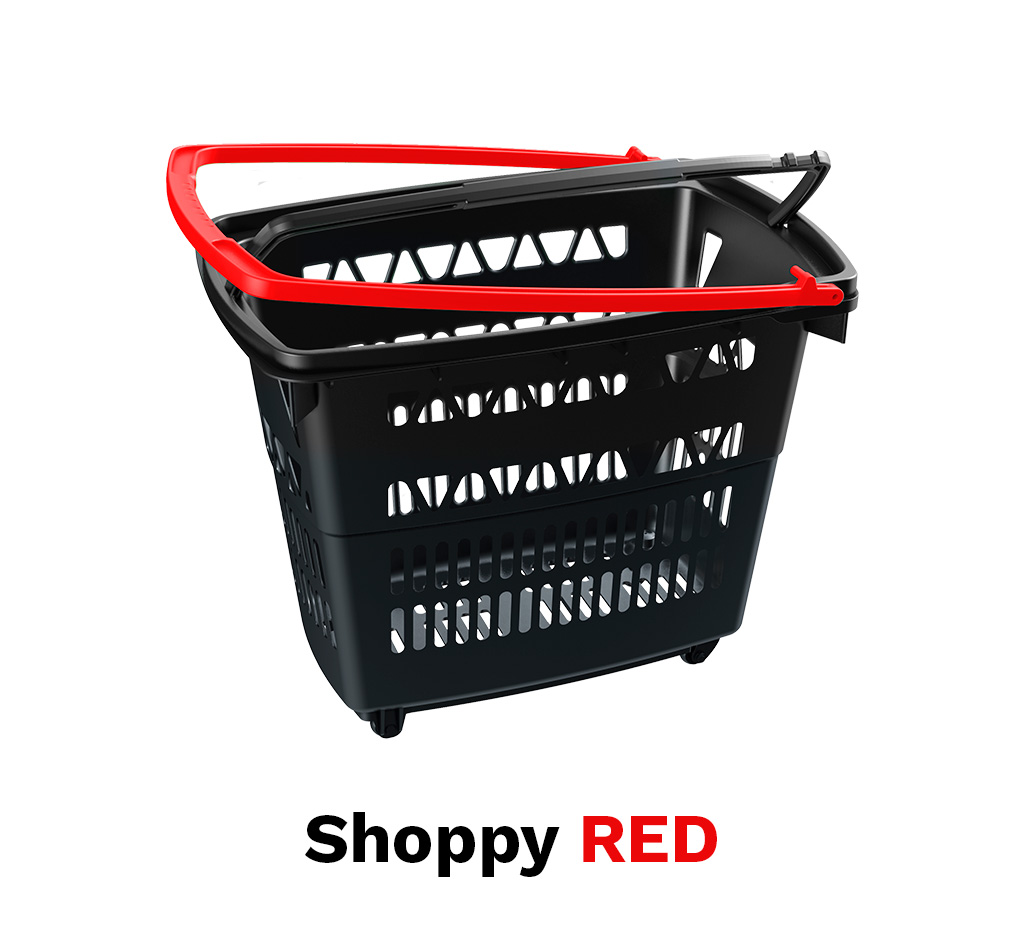 Cesta reciclada 52 litros asa roja