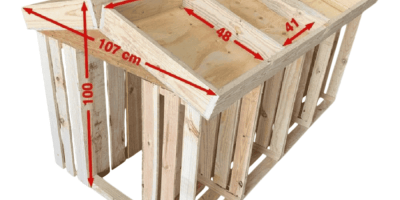 Góndola de madera frutas